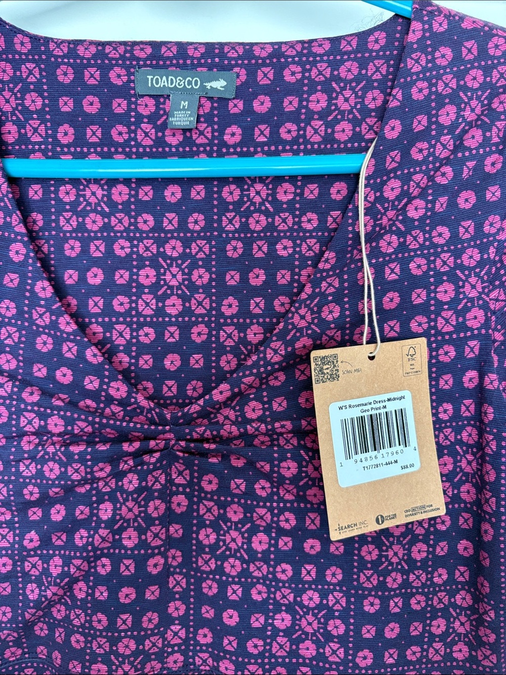 Toad & Co Rosemarie Midnight Geo Print-Midi Dress - Picture 2 of 5